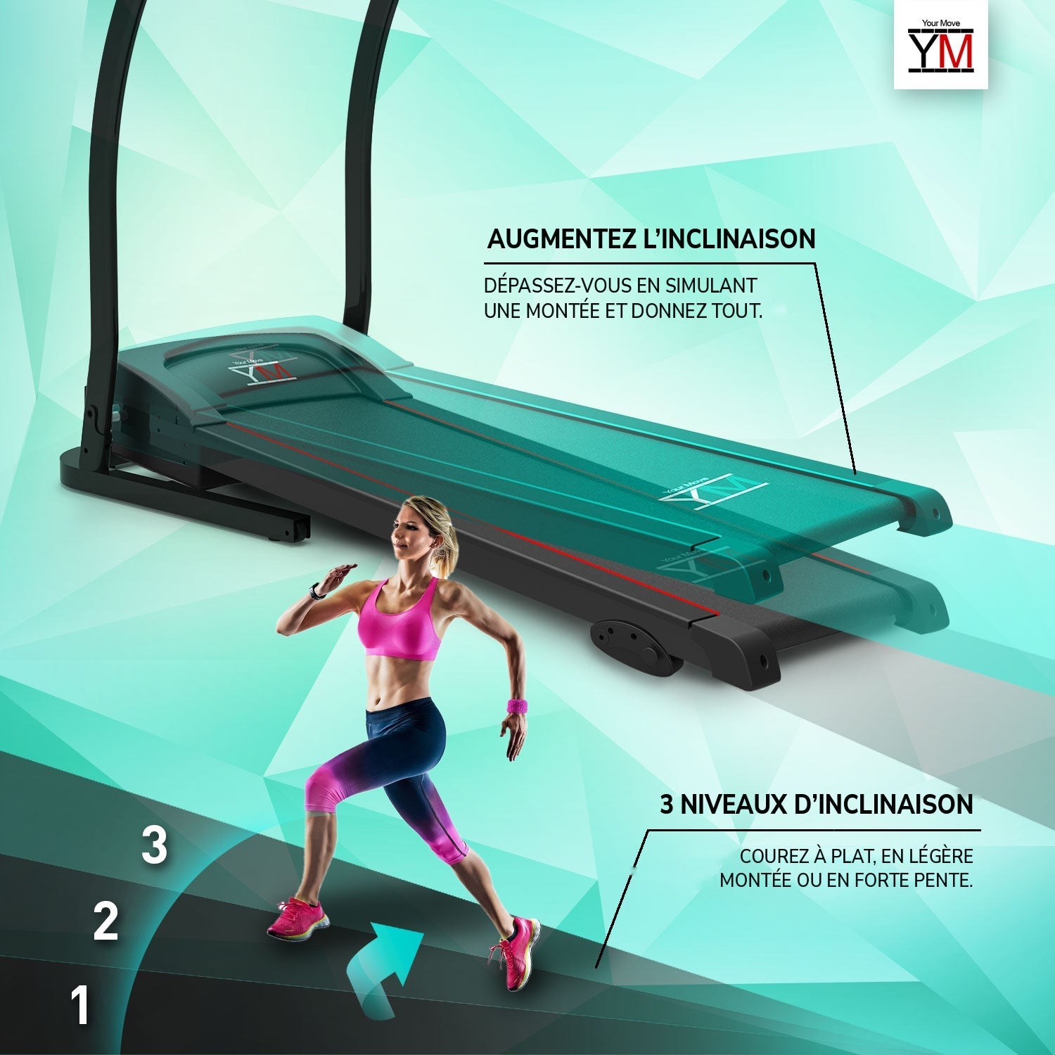 TAP 140 : 3 niveaux d’inclinaison pour courir à plat ou en montée