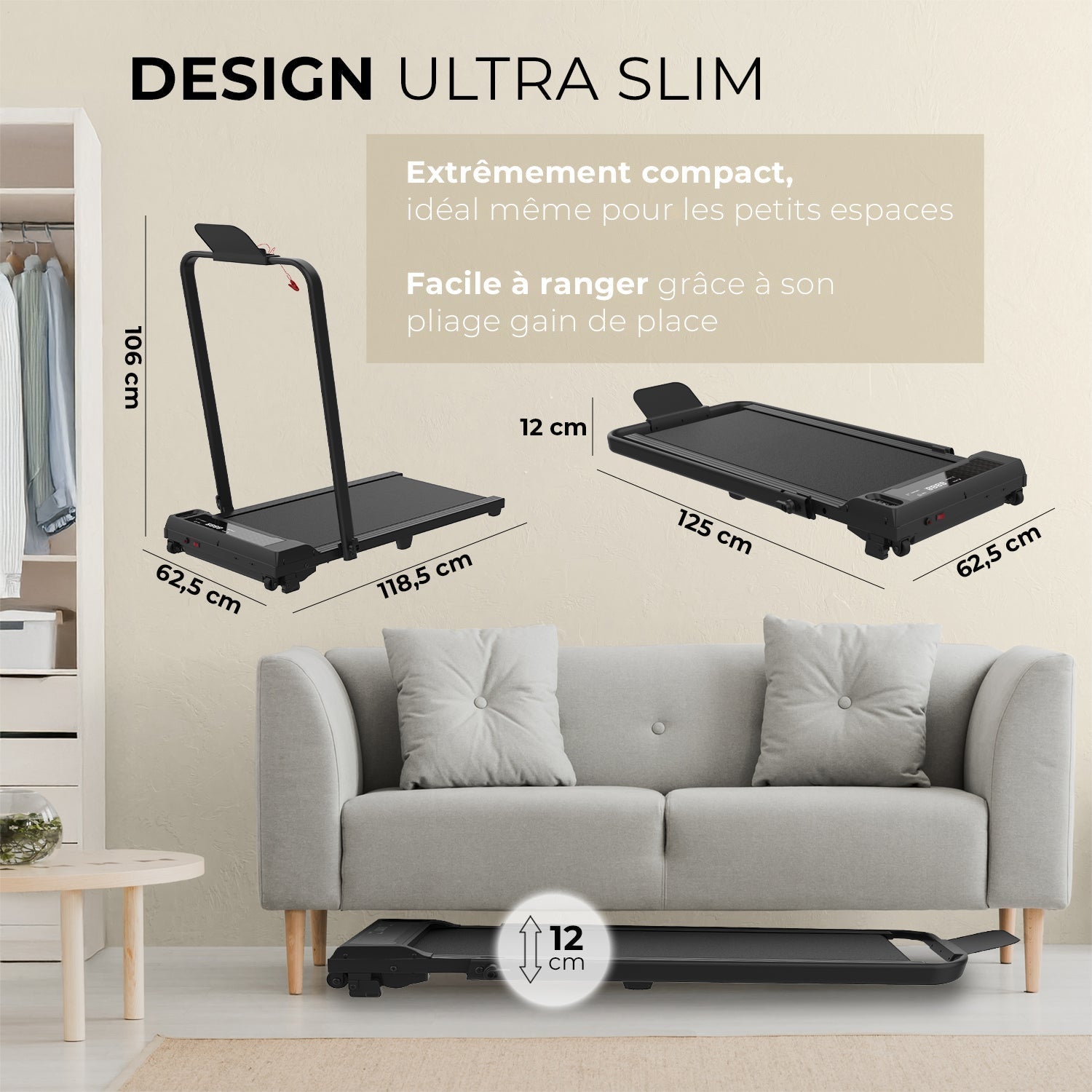 NEXT 500 PRO design ultra slim, pliage gain de place, idéal pour les petits espaces
