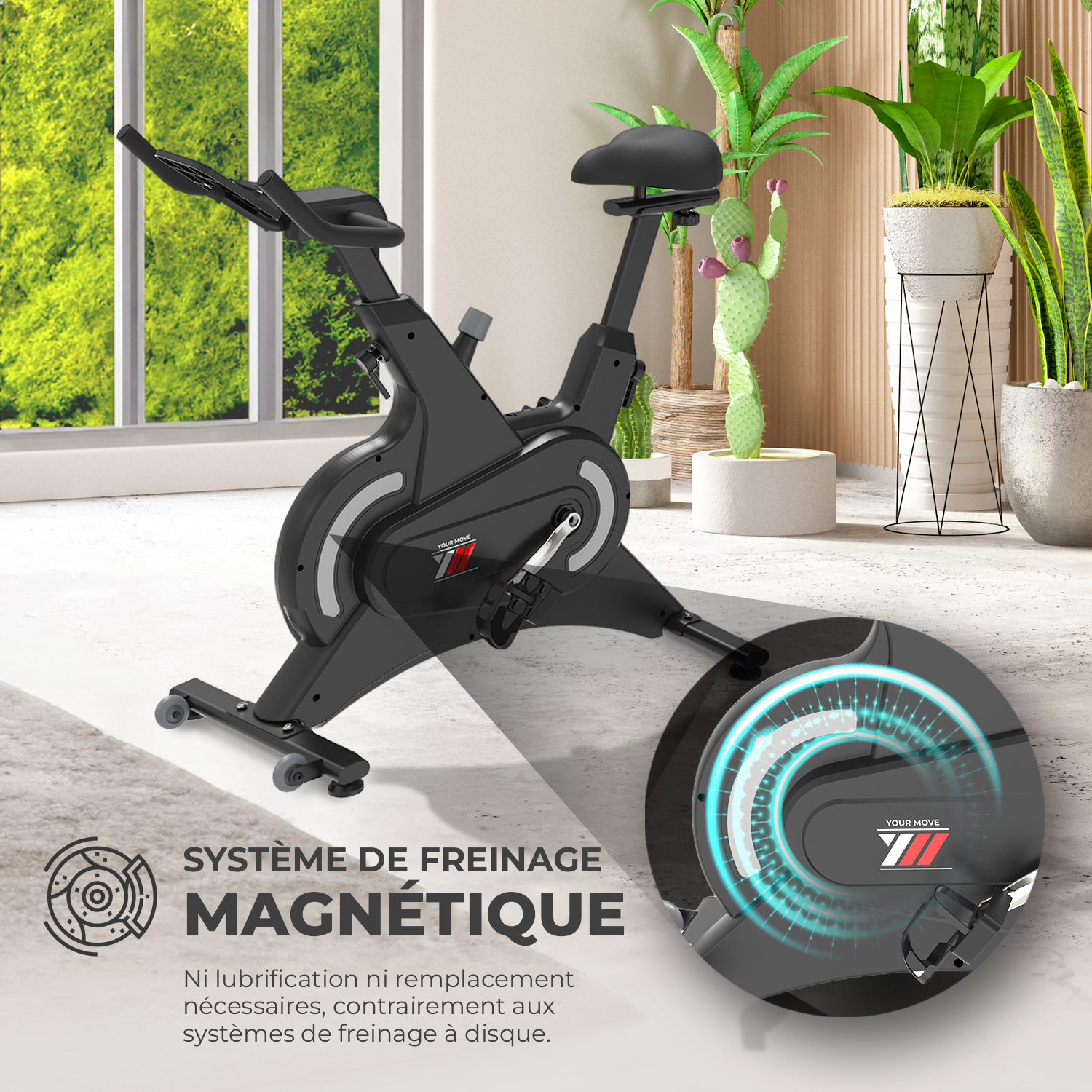 Spinn Bike 2500 : système de freinage magnétique, sans lubrification ni remplacement